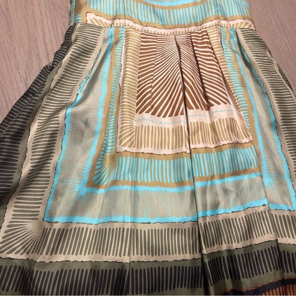 Nicole Miller 100% Silk Bohemain Strapless Mini Dress Sz 2 Aztec Multicolor - Picture 11 of 13